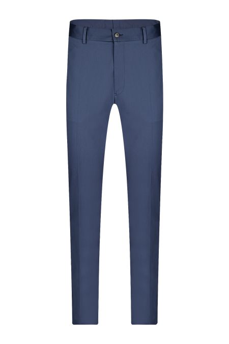 Мъжки втален чино панталон от тъмносин сатениран памук