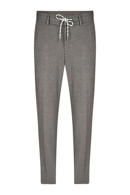 Мъжки свободен панталон от меланжиран памук в сиво