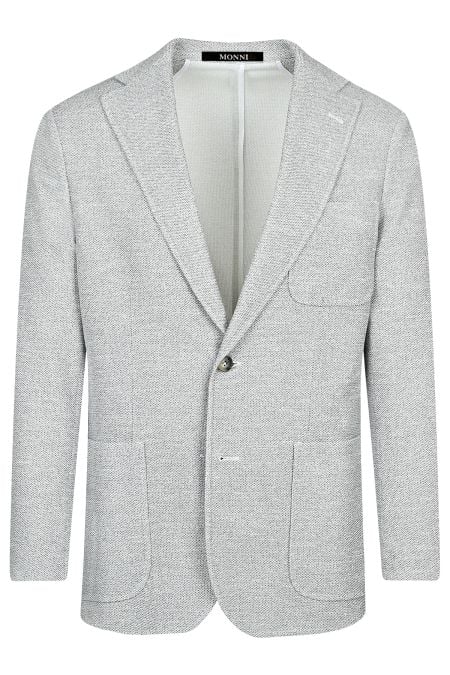 Мъжко вталено трикотажно релефно сако в светлосив цвят