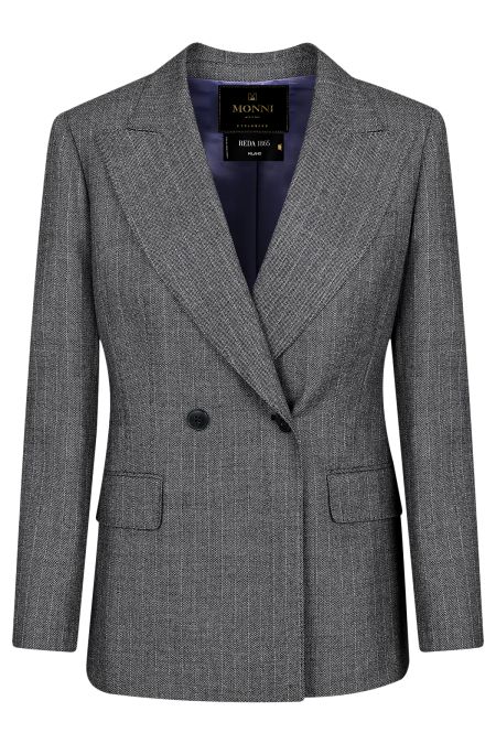 Двуреден дамски костюм от луксозна 100% мерино вълна, изработен по италианска технология