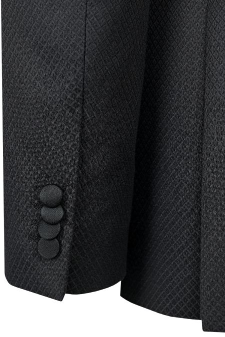 Стилен костюм с шал яка и дискретен кариран десен