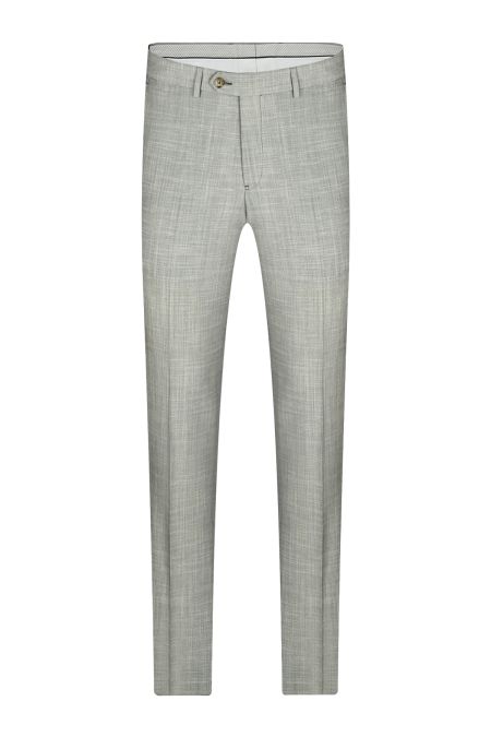 Светлосив официален костюм от смес вълна и еластан