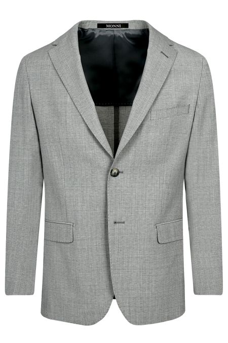 Елегантен втален светлосив костюм от вълна и еластан