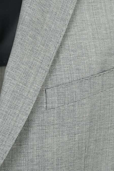 Мъжки класически slim fit костюм в светлосиво