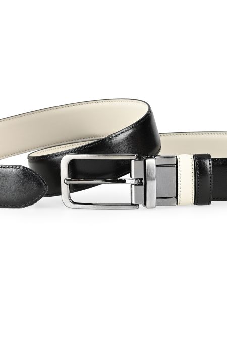 Мъжки двулицев колан с матирана кожа за официални и ежедневни визии