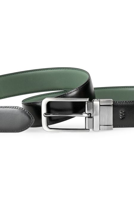 Мъжки двулицев колан с матирана кожа за бизнес и ежедневни визии