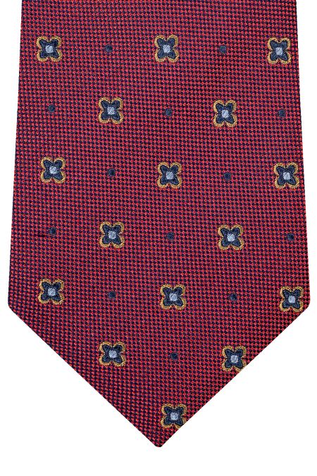 Класическа флорална вратовръзка в бордо