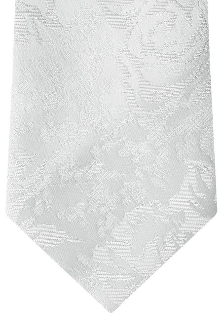 Мъжка класическа бяла вратовръзка с фини блестящи елементи 