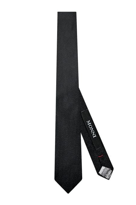 Мъжка вратовръзка в черно и тъмносиньо с лек контрастен блясък 