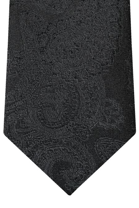 Елегантна черна вратовръзка с тон в тон елементи 