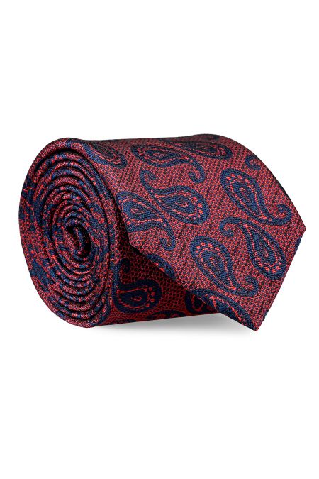Вратовръзка в синьо и червено с елегантни еуглени