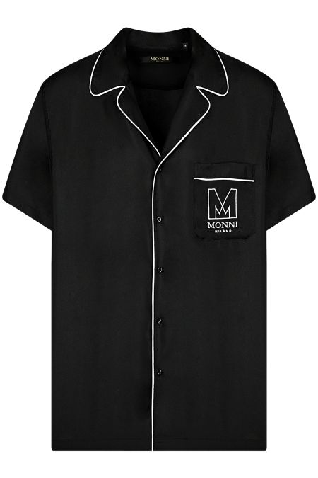 Копринена риза Zoran Made in Italy в черно