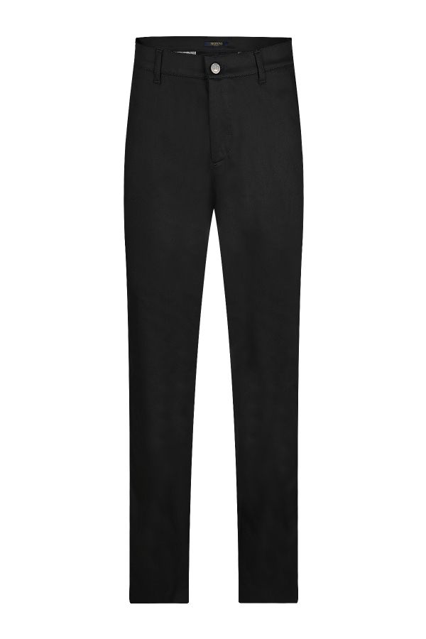 Мъжки свободен класически панталон от памучен плат в черно