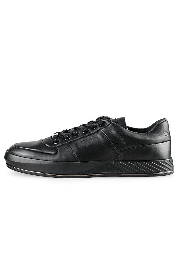 Мъжки луксозни черни спортни обувки с черна подметка