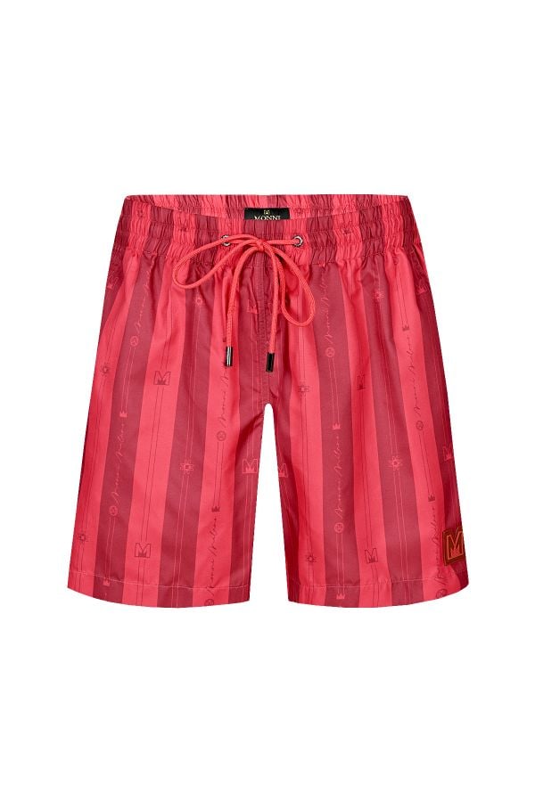 Мъжки луксозни бански Nikki Red Stripes в червено