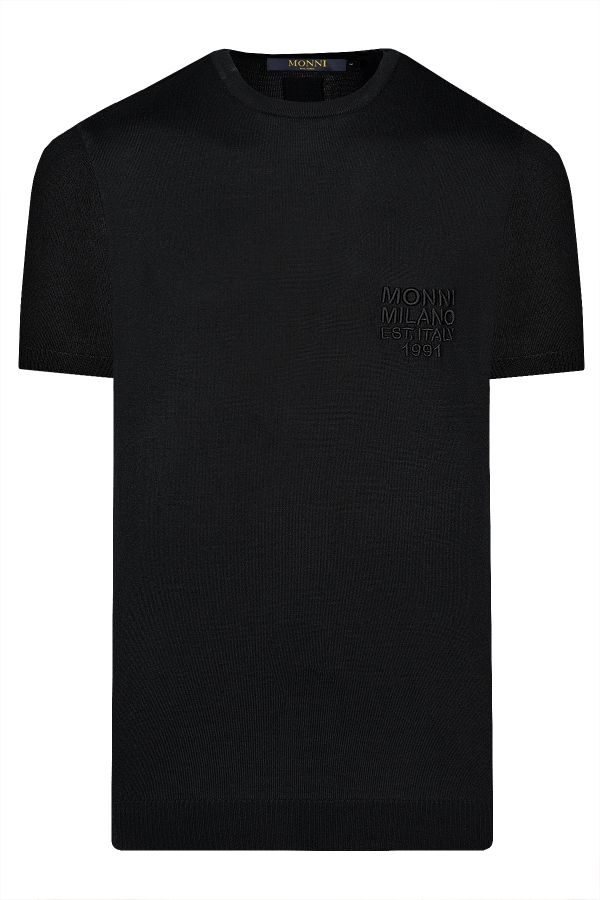 Мъжка луксозна Oversize памучна тениска в черно 
