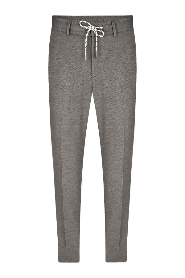 Мъжки свободен панталон от меланжиран памук в сиво