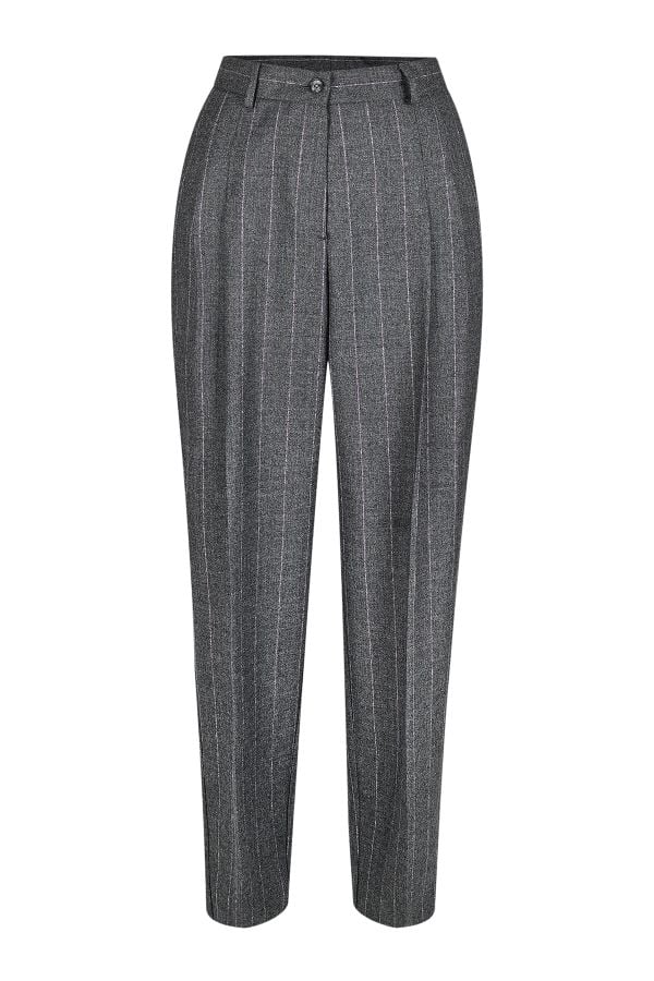 Дамски панталон във вълнен плат в рае с една баста