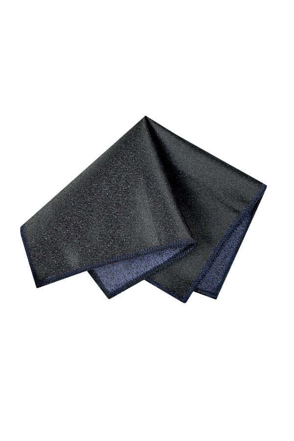 Мъжка кърпичка в черно и тъмносиньо с лек контрастен блясък 