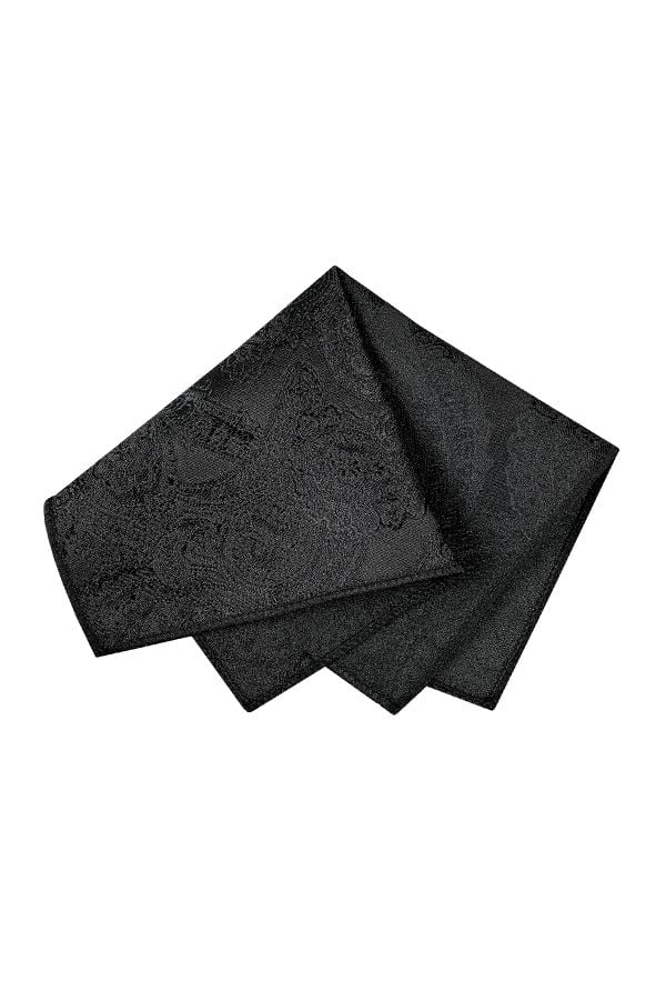 Мъжка класическа черна кърпичка с фини блестящи елементи